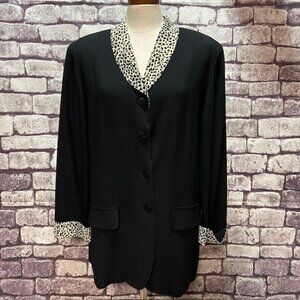 Tamotsu Vintage Black & Beige Long Sleeve Jacket Size 1